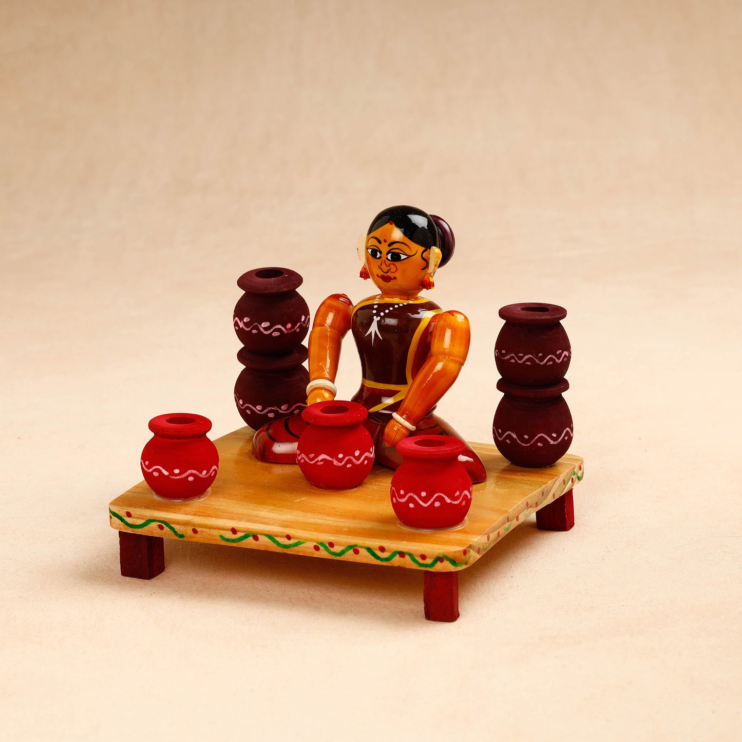 Pots Selling Women - Etikoppaka Handcrafted Wooden Decor Item