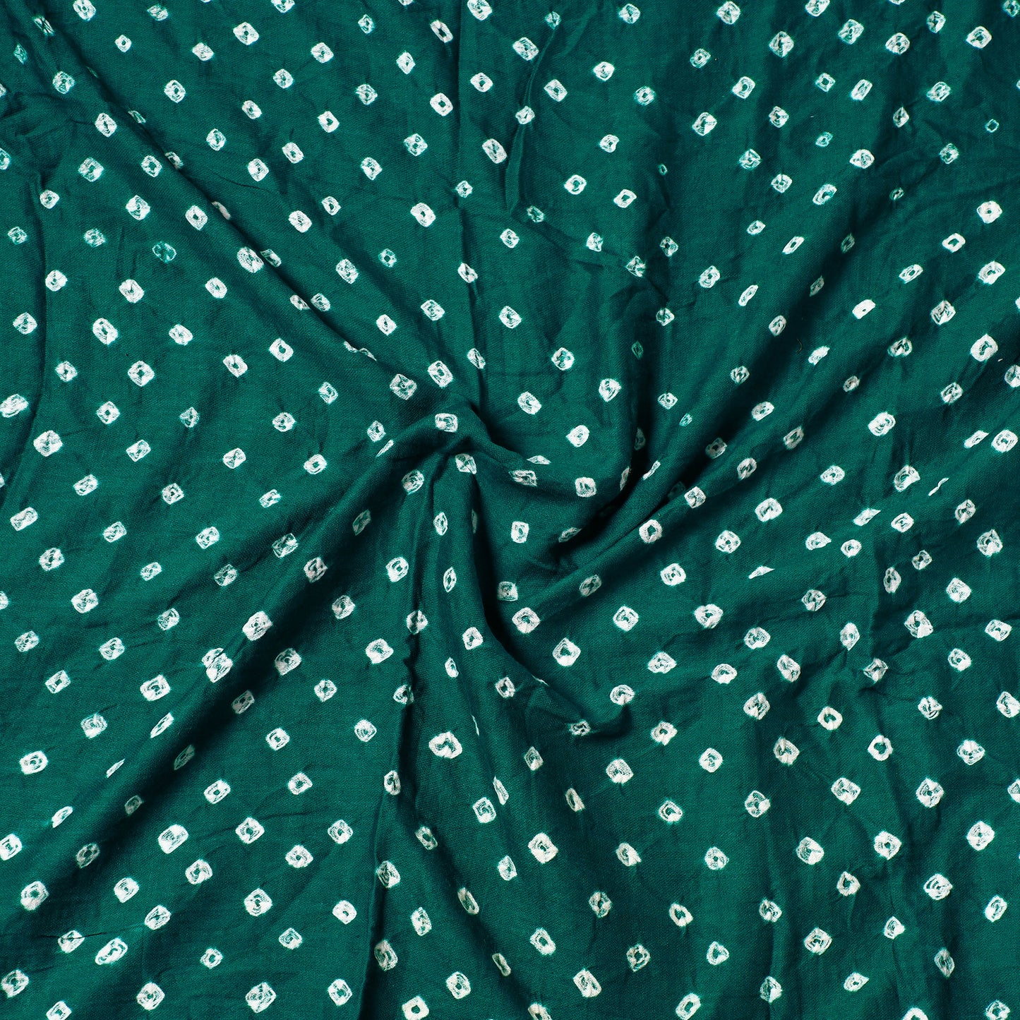 Green - Kutch Bandhani Tie-Dye Satin Cotton Precut Fabric