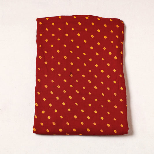 Orange - Kutch Bandhani Tie-Dye Satin Cotton Precut Fabric