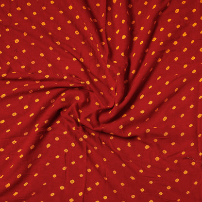 Orange - Kutch Bandhani Tie-Dye Satin Cotton Precut Fabric