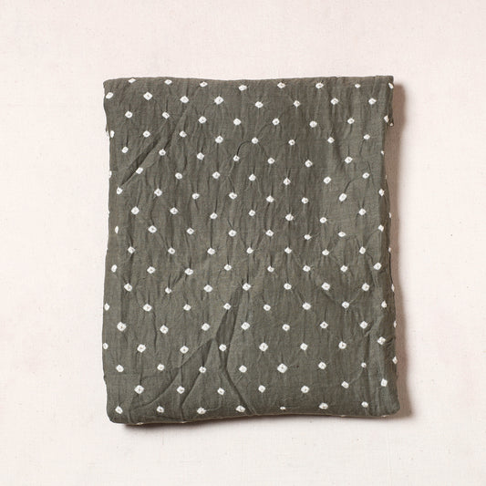 Grey - Kutch Bandhani Tie-Dye Satin Cotton Precut Fabric (2 Meter)