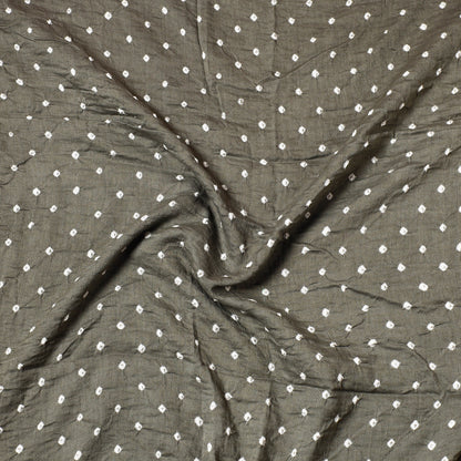 Grey - Kutch Bandhani Tie-Dye Satin Cotton Precut Fabric (2 Meter)