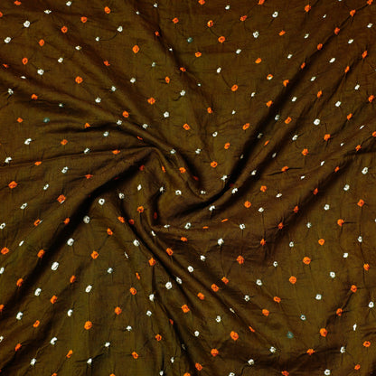 Green - Kutch Bandhani Tie-Dye Satin Cotton Precut Fabric (1.7 Meter)