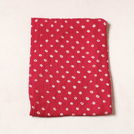 Pink - Kutch Bandhani Tie-Dye Satin Cotton Precut Fabric (1.2 Meter)