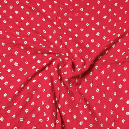 Pink - Kutch Bandhani Tie-Dye Satin Cotton Precut Fabric (1.2 Meter)