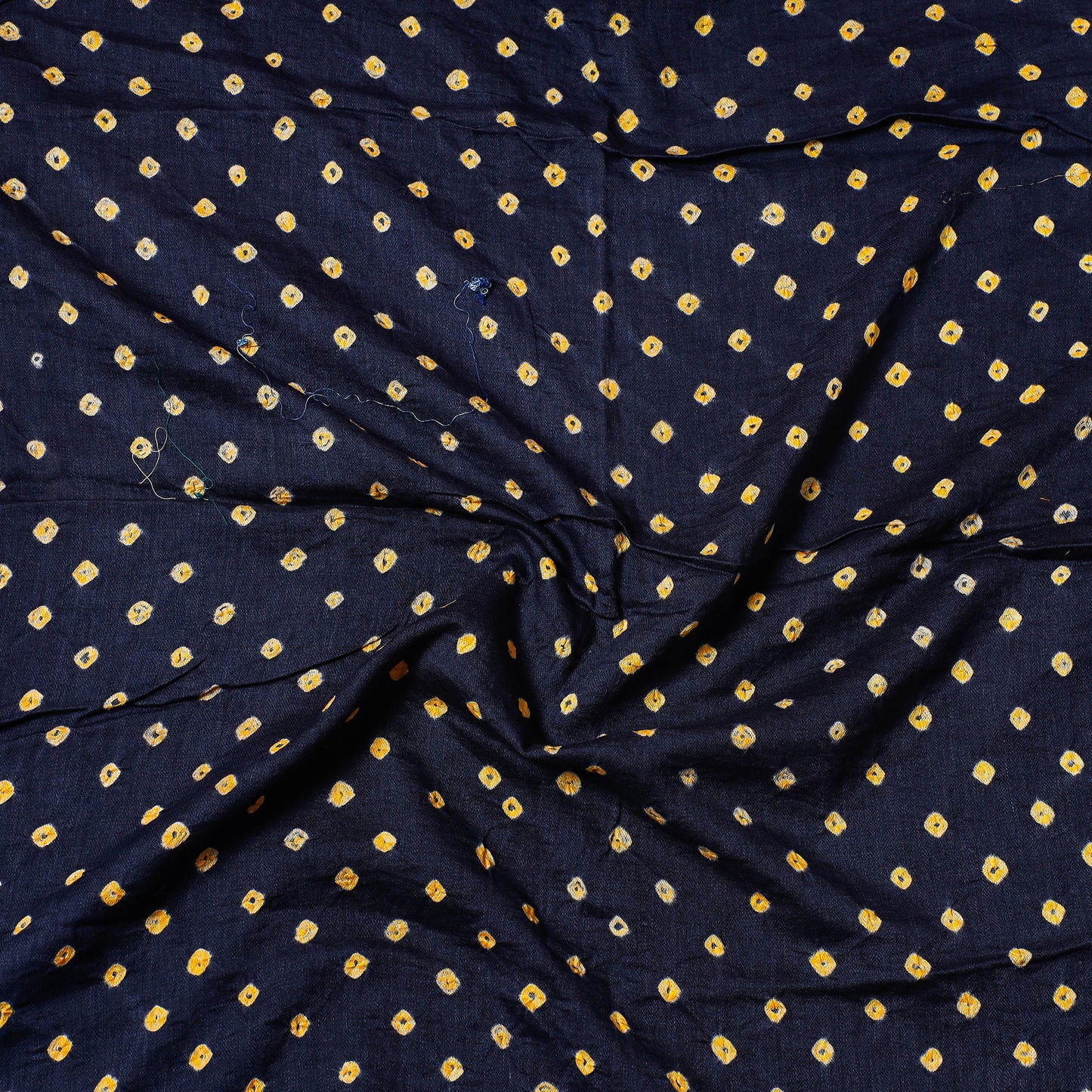 Blue - Kutch Bandhani Tie-Dye Satin Cotton Precut Fabric (1.3 Meter)