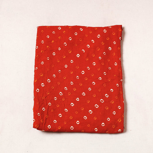 Orange - Kutch Bandhani Tie-Dye Satin Cotton Precut Fabric (1.3 Meter)
