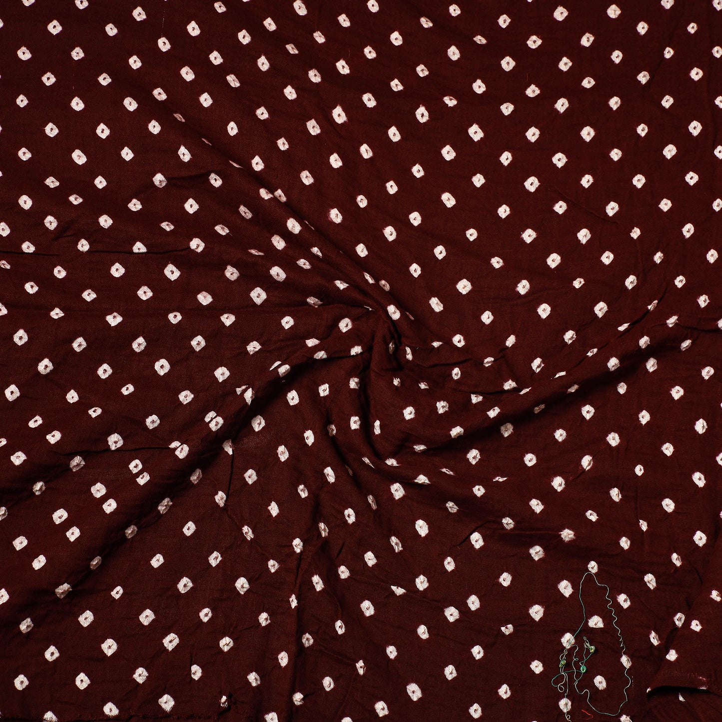 Black - Kutch Bandhani Tie-Dye Satin Cotton Precut Fabric (1.3 Meter)