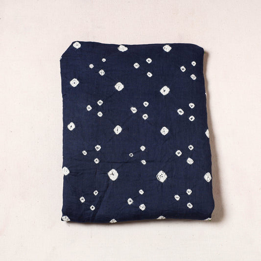 Blue - Kutch Bandhani Tie-Dye Satin Cotton Precut Fabric
