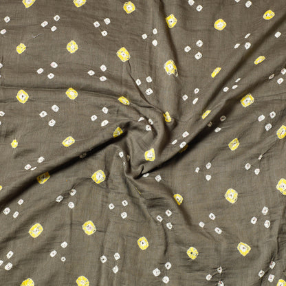 Brown - Kutch Bandhani Tie-Dye Satin Cotton Precut Fabric