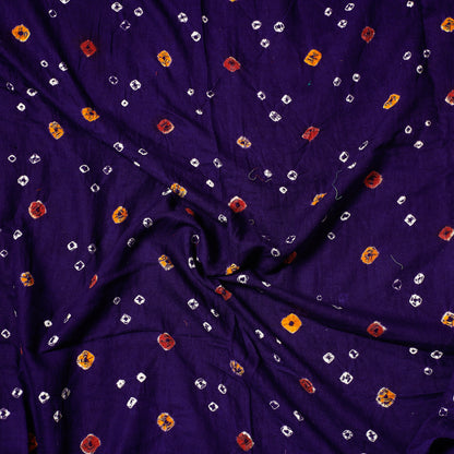 Blue - Kutch Bandhani Tie-Dye Satin Cotton Precut Fabric