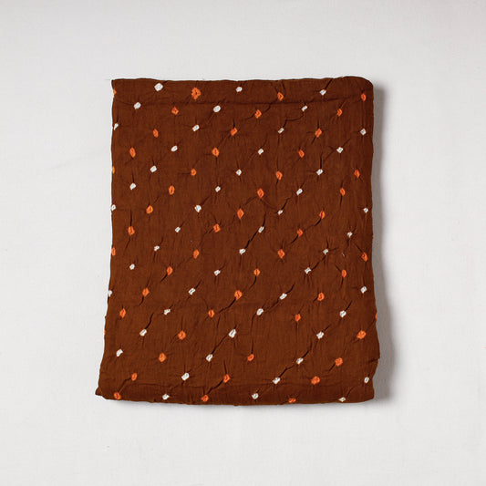 Brown - Kutch Bandhani Tie-Dye Mul Cotton Precut Fabric