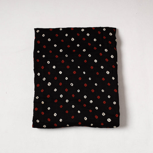 Black - Kutch Bandhani Tie-Dye Mul Cotton Precut Fabric (2 meter)