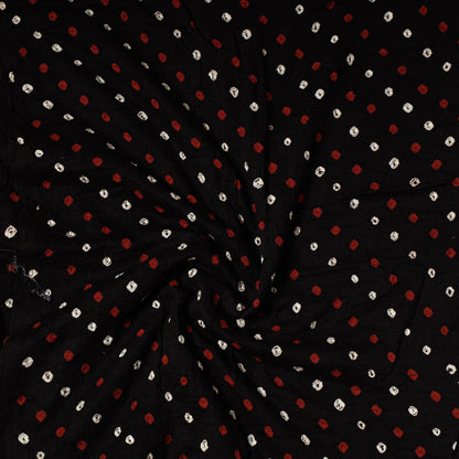 Black - Kutch Bandhani Tie-Dye Mul Cotton Precut Fabric (2 meter)