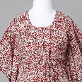  Bagh Block Printed Cotton Kaftan with Tie-Up Waist 