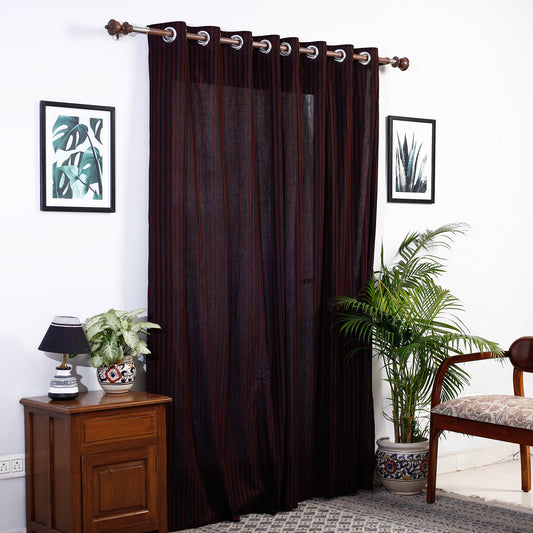 Black - Jacquard Weave Cotton Door Curtain (7 x 3 Feet) (single piece)