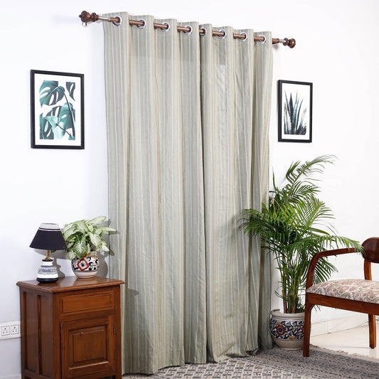 Beige - Jacquard Weave Cotton Door Curtain (7 x 3 Feet) (single piece)