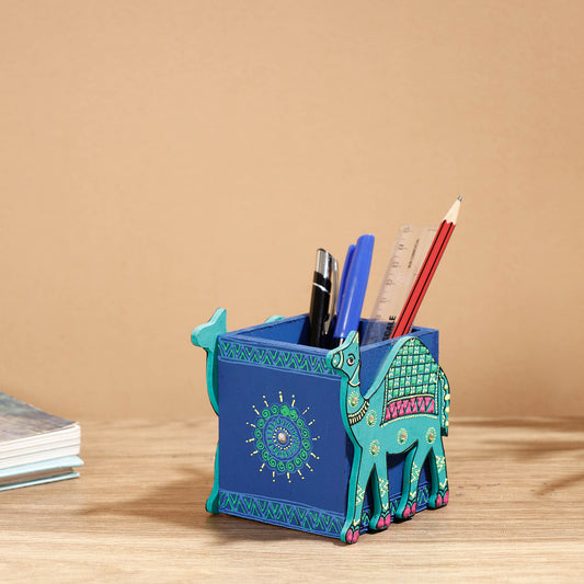Camel - Abstract Pastel Handpainted Wooden Pen Stand