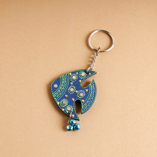 Fish - Abstract Pastel Handpainted Wooden Key Chain