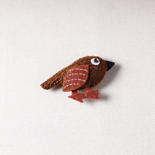 Brown Bird - Handmade Felt Magnet