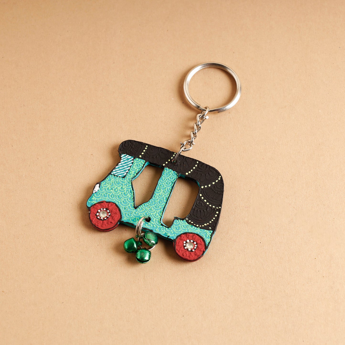 Auto - Abstract Pastel Handpainted Wooden Key Chain