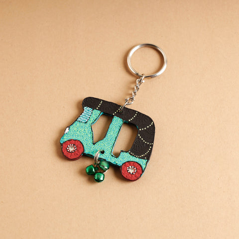 Auto - Abstract Pastel Handpainted Wooden Key Chain