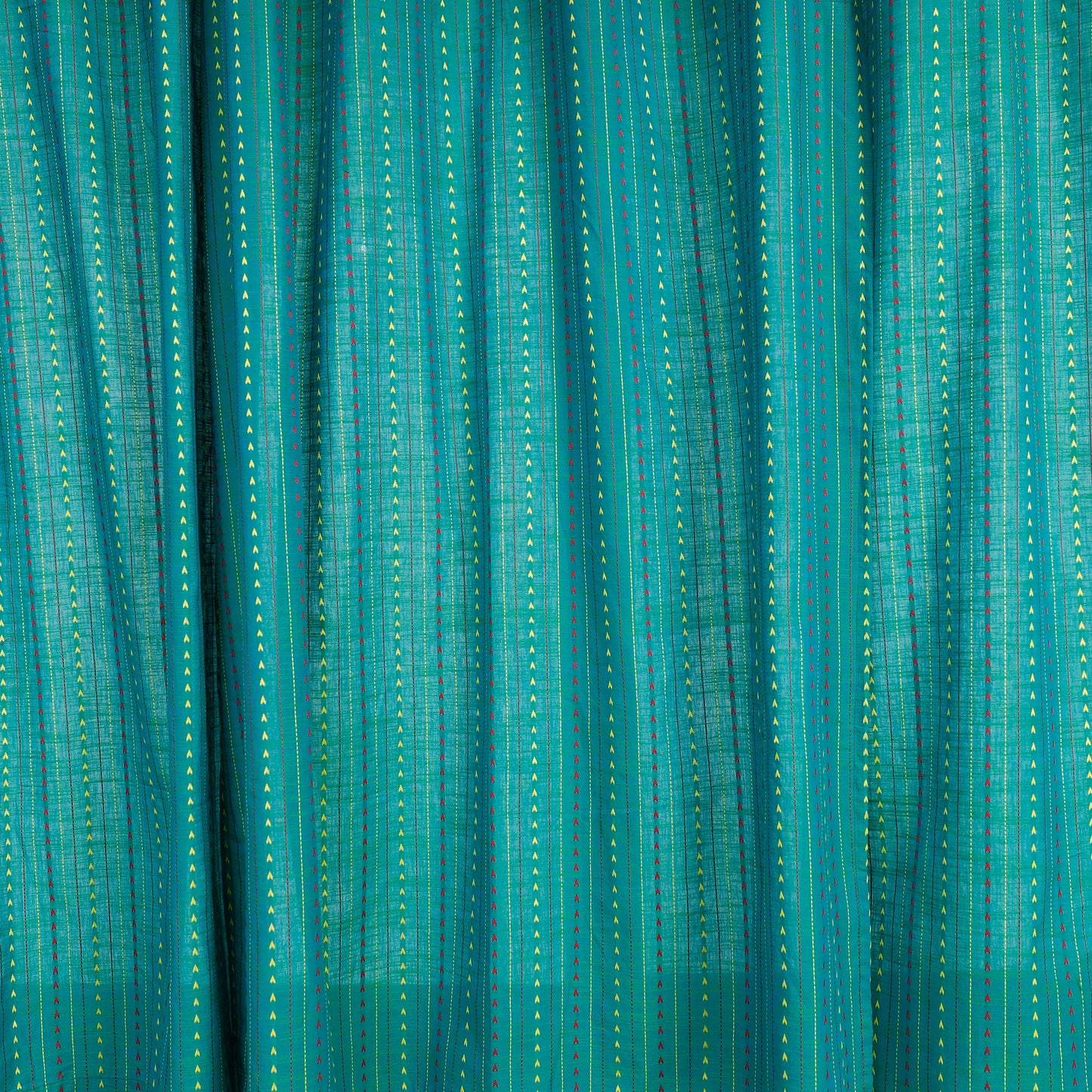 Green - Jacquard Weave Cotton Window Curtain (5 x 3 Feet) (single piece)