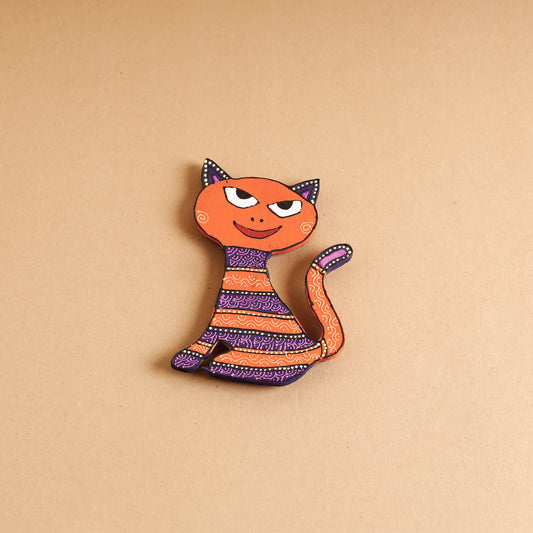 Cat - Abstract Pastel Handpainted Wooden Magnet
