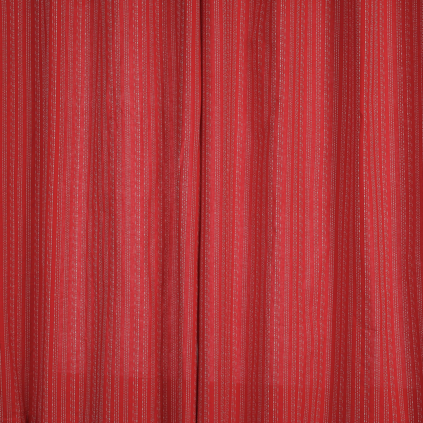 Red - Jacquard Weave Cotton Window Curtain (5 x 3 Feet) (single piece)