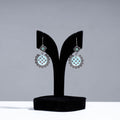 Buy Antique Silver Finish Oxidised Brass Base Enamel & Stone Work Earrings Online l iTokri.com