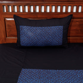 Buy Plain Cotton Double Bed Cover Set with Bagh Patchwork Online l iTokri.com