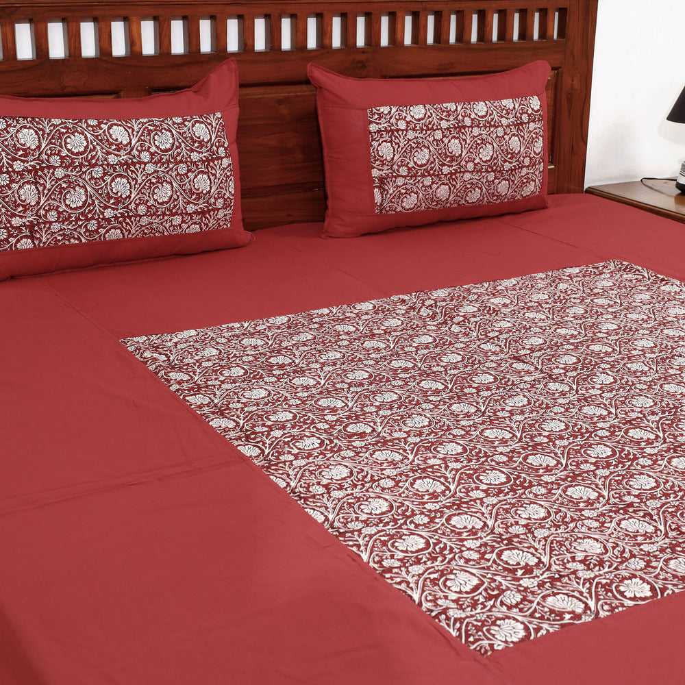 plain double bed cover set