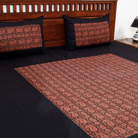 Buy Plain Cotton Double Bed Cover Set with Bagh Patchwork Online l iTokri.com