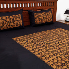 Buy Plain Cotton Double Bed Cover Set with Bagh Patchwork Online l iTokri.com