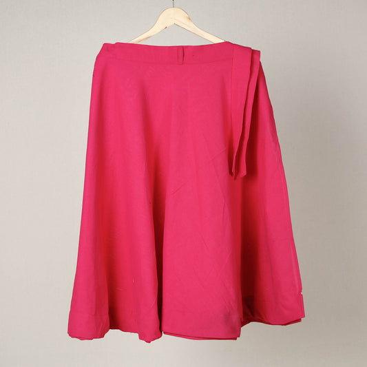 Pink - Plain Handloom Jhiri Cotton Wrap Around Skirt