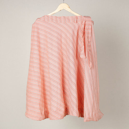 Peach -Plain Handloom Jhiri Cotton Wrap Around Skirt