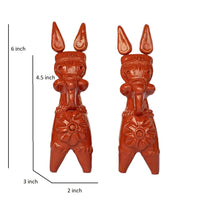 Terracotta Bankura Horse (Set of 2) T002 || (H x W x L)= 6 inch x 2 inch x 3 inch