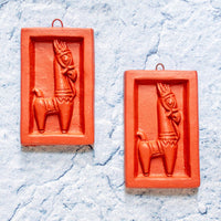 Terracotta Bankura Horse Wall Hanging (Set of 2)