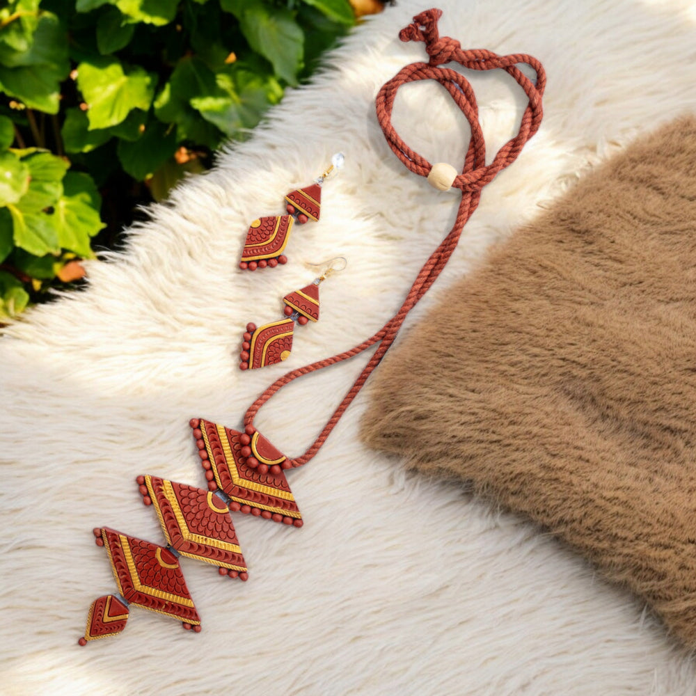 Terracotta Necklace Set for Woman