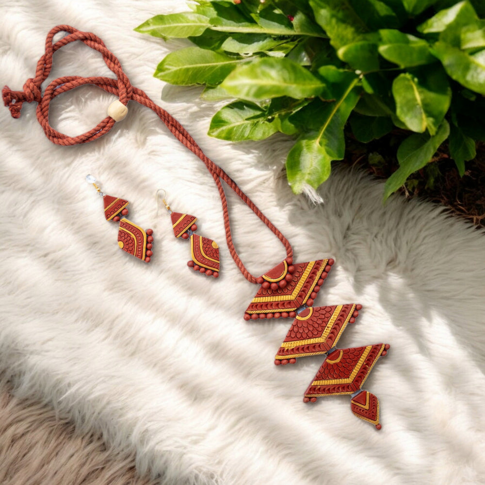 Terracotta Necklace Set for Woman