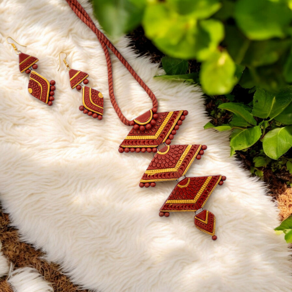 Terracotta Necklace Set for Woman