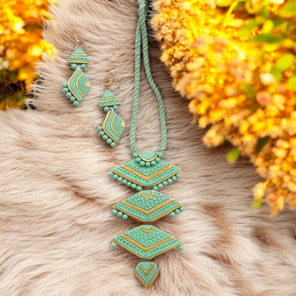 Terracotta Necklace Set for Woman