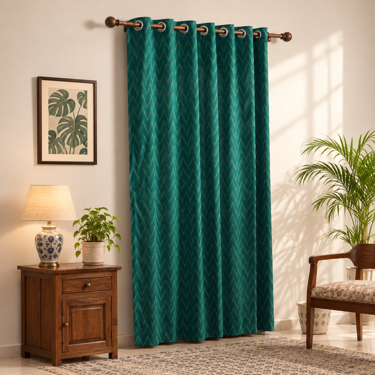 Pochampally Ikat Door Curtain (7 x 3 Feet) (Single Piece) 09