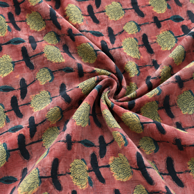 Pomegranate Peel Hand Block Print Cotton Fabric 06