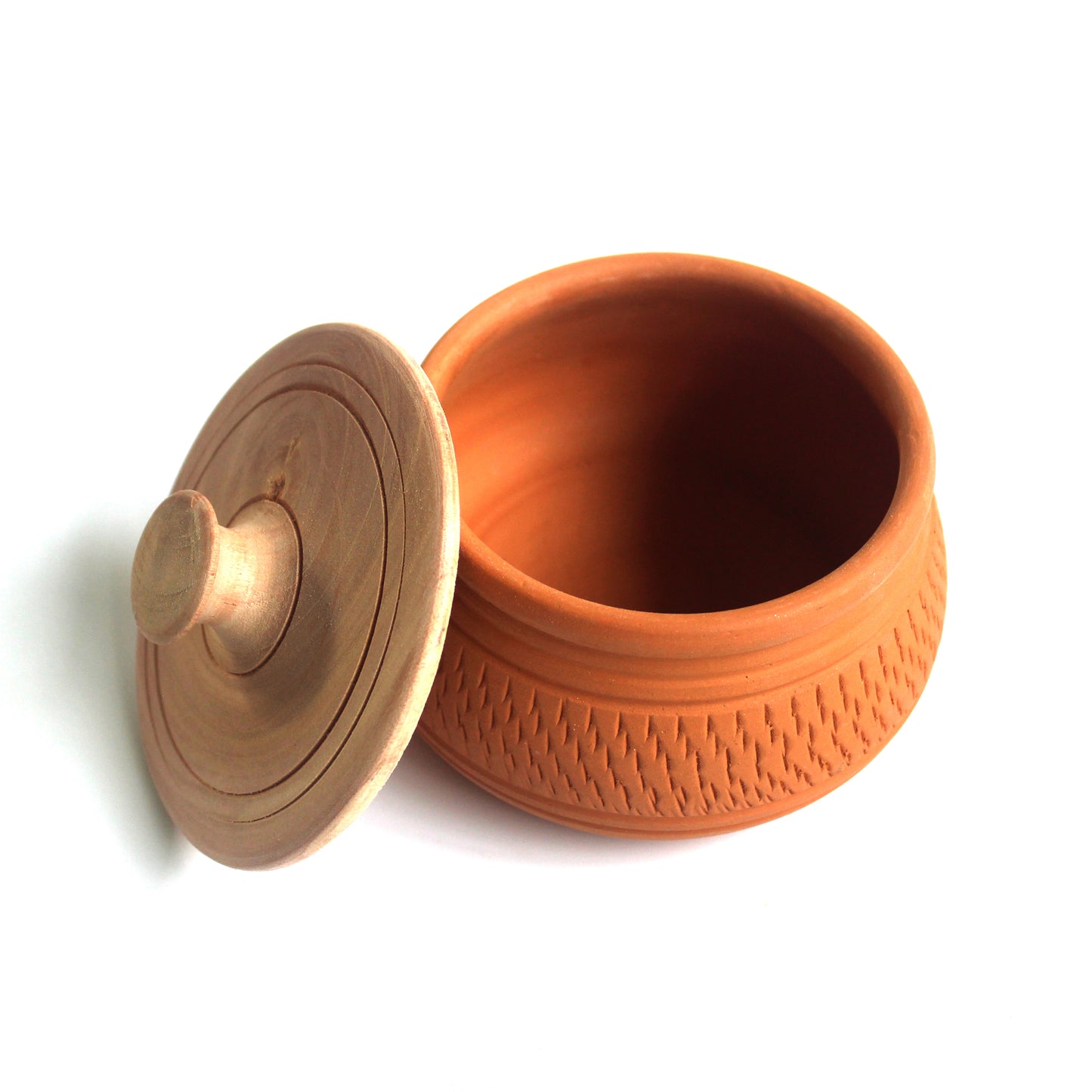 Handcrafted Terracotta Curd Setter with Wooden Lid SET OF 3
