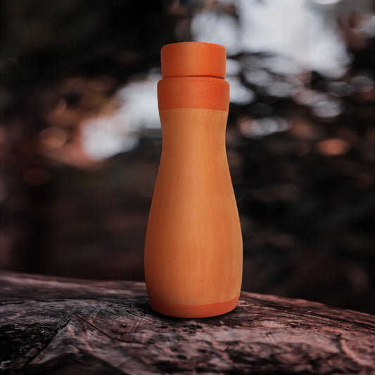 Handcrafted Terracotta Water Bottle : CURV 1 Lt : Capacity 1.0 L Approx