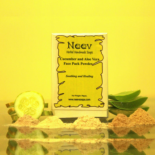 Natural Handmade "Cucumber And Aloe Vera Face Pack Powder Soothing And Healing"