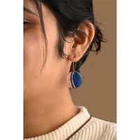 Hand Crafted Copper Enamel -  Kakan Blue Earrings