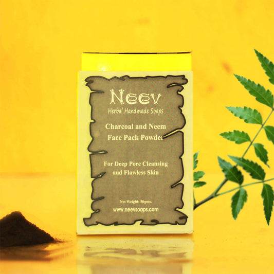 Natural Handmade "Charcoal And Neem Face Pack - For Deep Pore Cleansing And Flawless Skin"