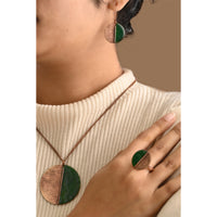 Hand Crafted Copper Enamel -  Kakan Green Set